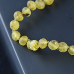 Amber bracelet green raw beads 22 cm for men